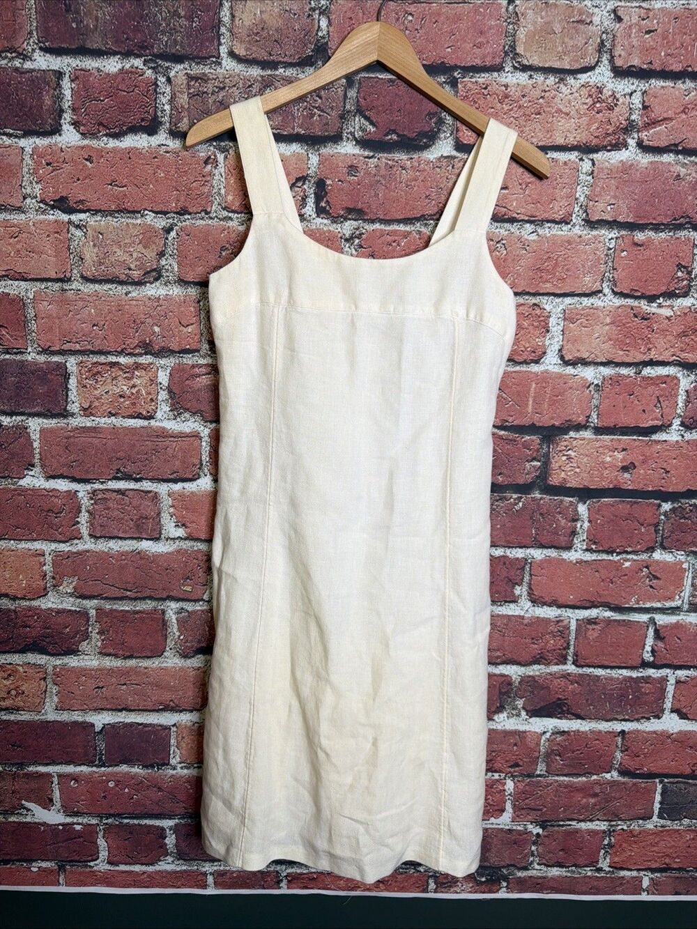J. Jill Linen Womens Dress 6 Petite Biege Sleeveless